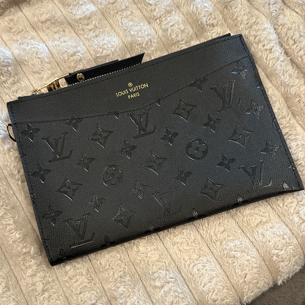 Louis Vuitton Black Embossed Clutch